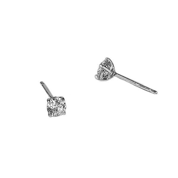 Petite Solitaire Stud Earrings