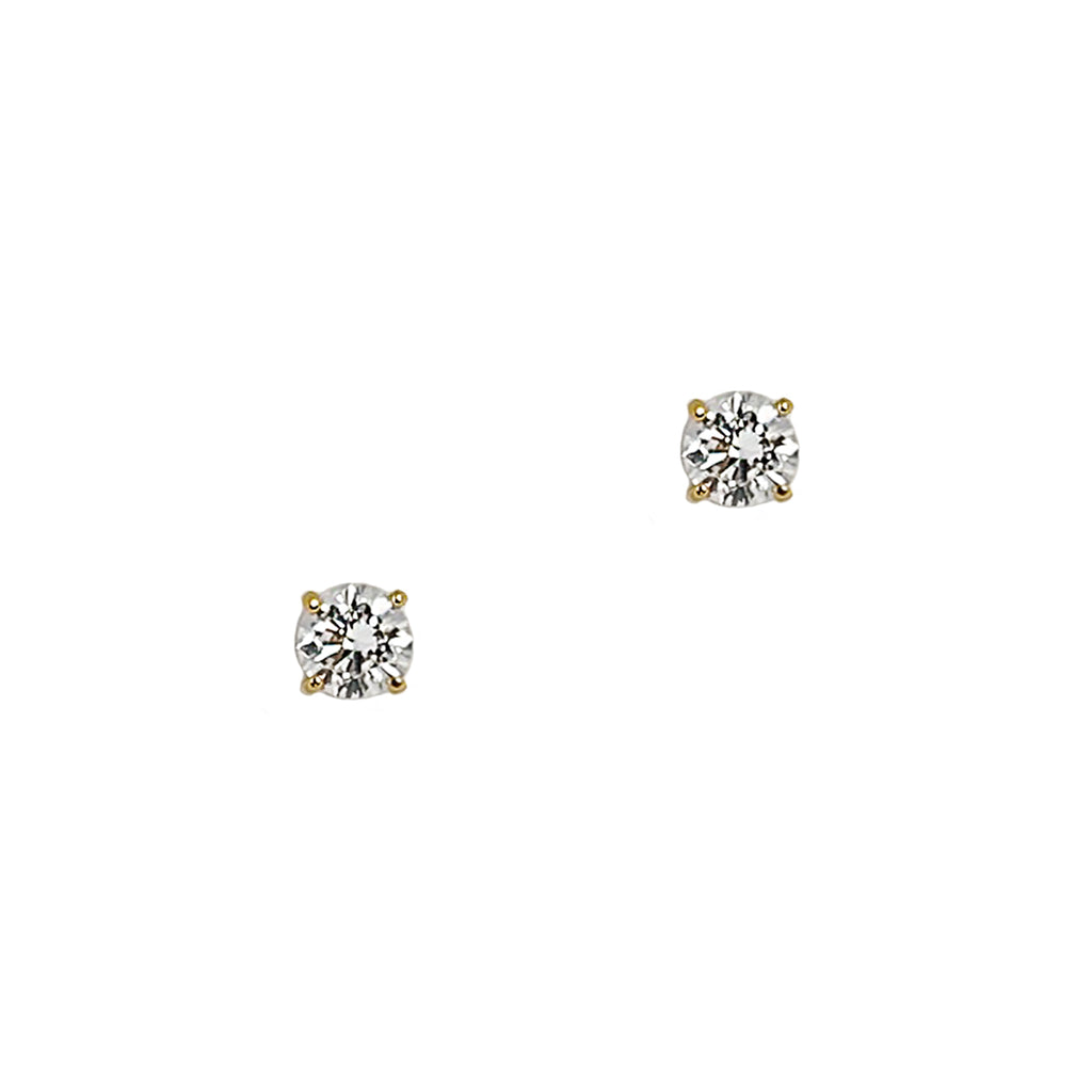 Petite Solitaire Stud Earrings