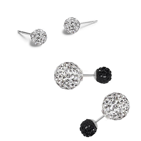 Dagen Black and White Ball Stud Set