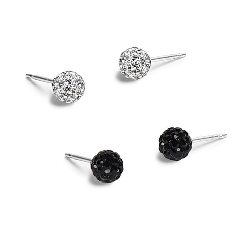 Dagen Black and White Ball Stud Set