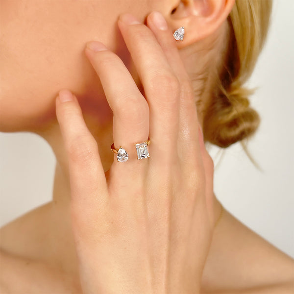 Pear Shape Solitaire Stud Earrings
