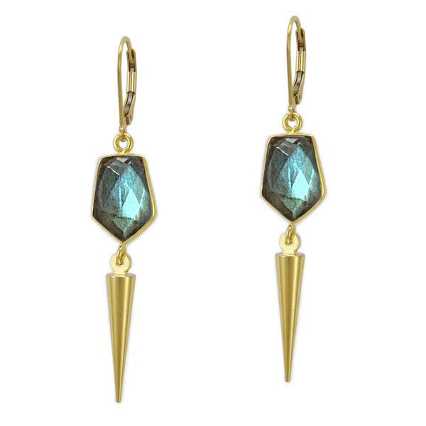 Labradorite Spike Earrings