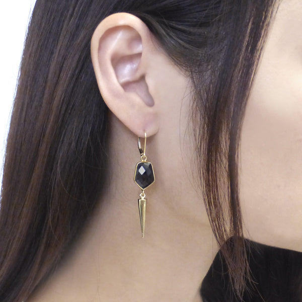 Black Onyx Spike Earrings