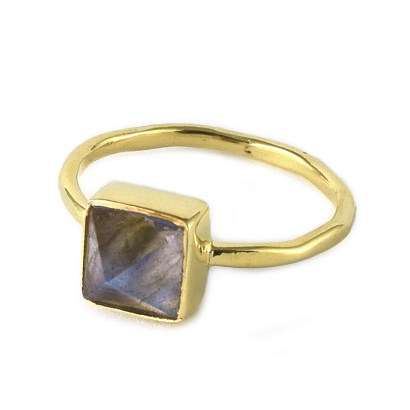 Labradorite Pyramid Ring