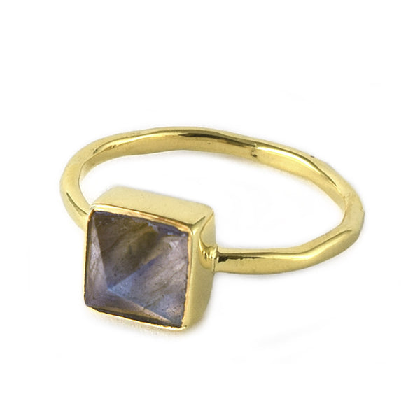 Labradorite Pyramid Ring