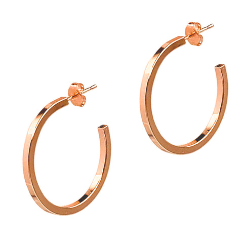 Gold Small Square Edge Hoops