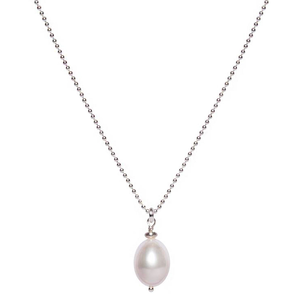 Silver Pearl Droplet Pendant
