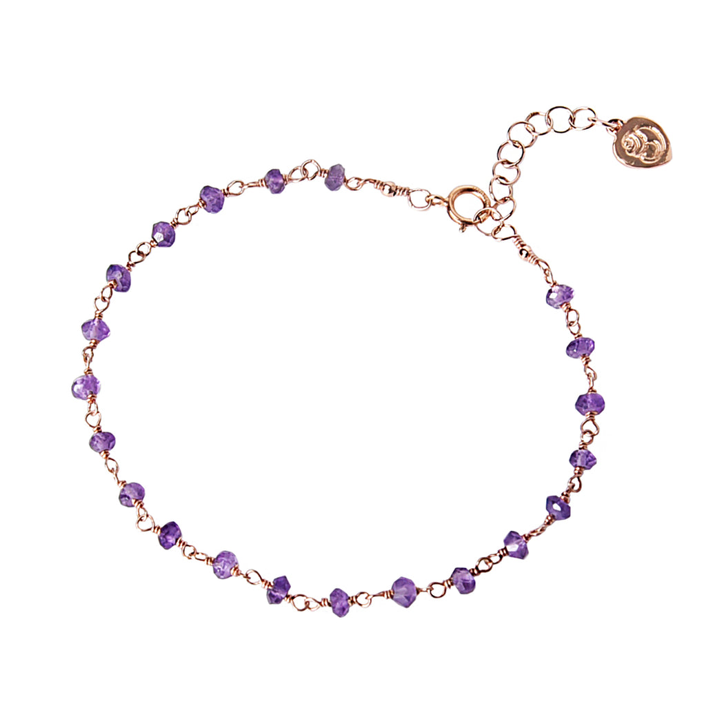 Amethyst Rosary Chain Bracelet