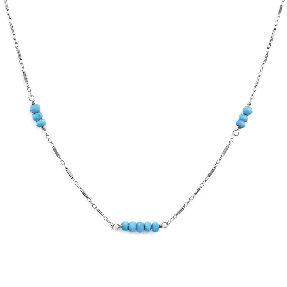 Silver Turquoise Dash Choker