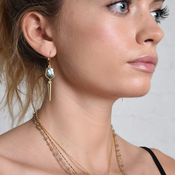 Labradorite Spike Earrings