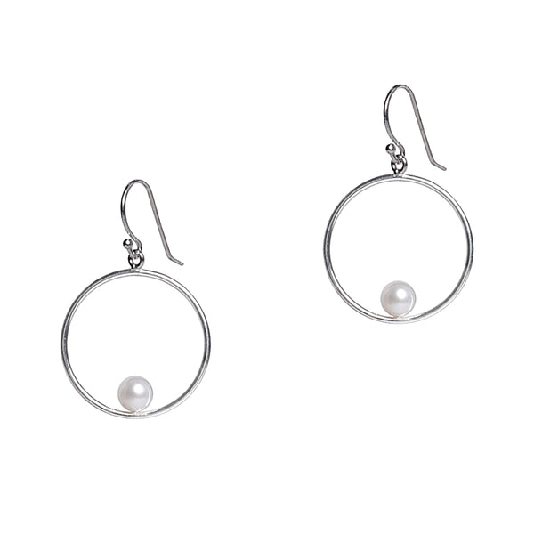 Silver Floating Pearl Drops