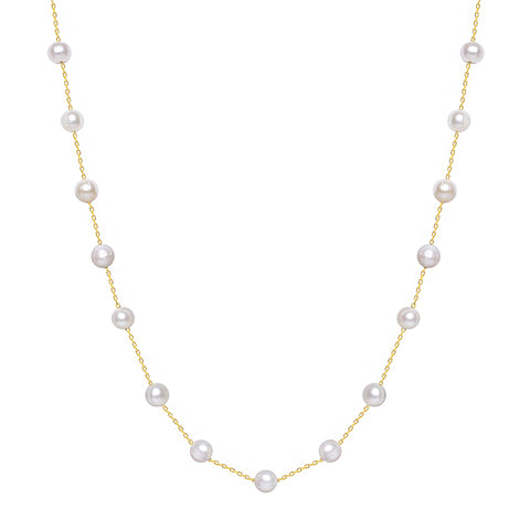 Dotted Pearl Chain Necklace