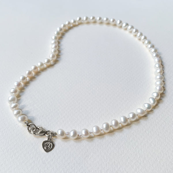 Classic Knotted Pearl Necklace