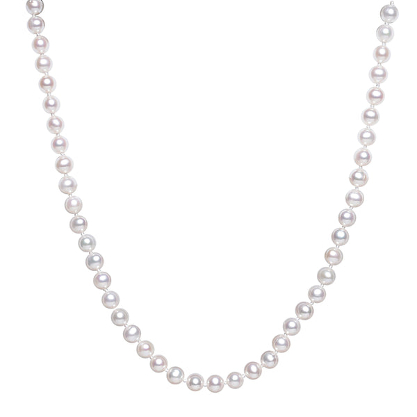 Classic Knotted Pearl Necklace