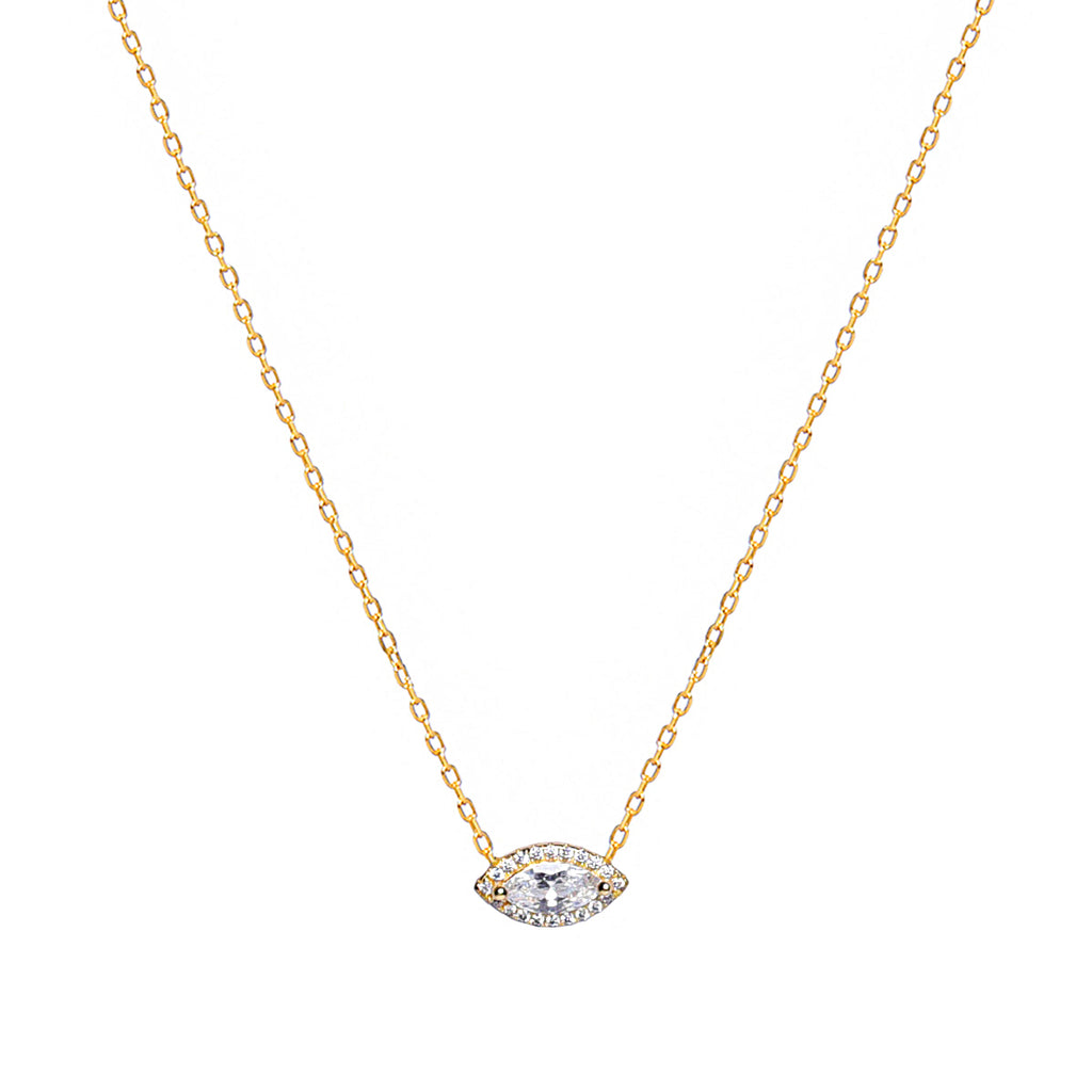 Marquise Gemstone Eye Necklace