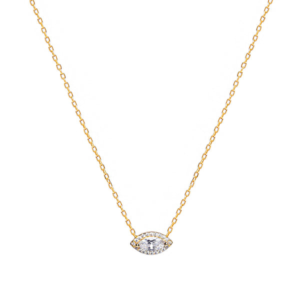 Marquise Gemstone Eye Necklace