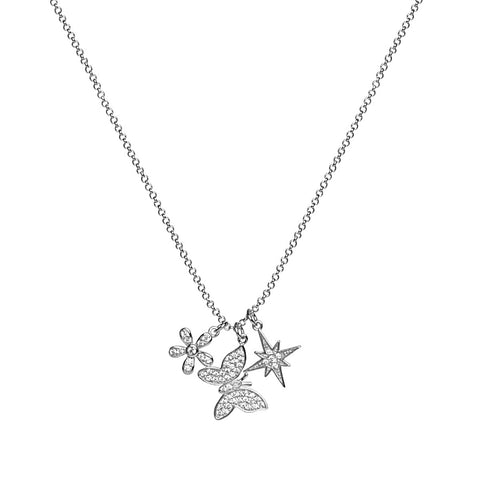 Butterfly Charm Trio Necklace