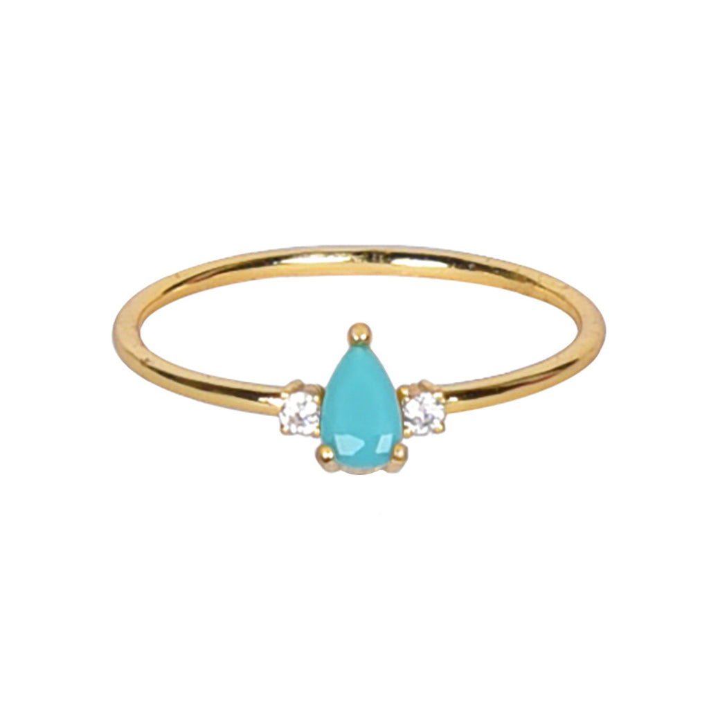 Turquoise Tiny Solitaire Ring
