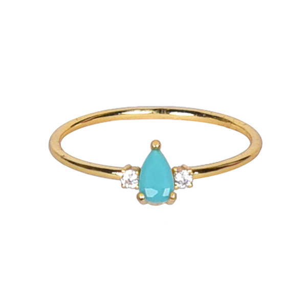 Turquoise Tiny Solitaire Ring