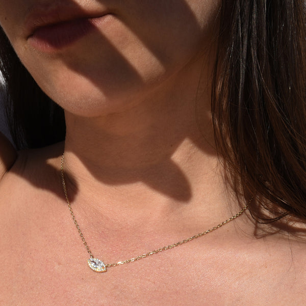 Marquise Gemstone Eye Necklace