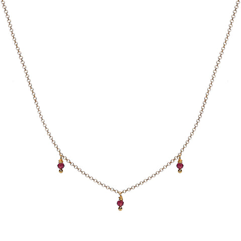 Garnet 3 Drop Necklace