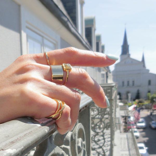 Labradorite Pyramid Ring