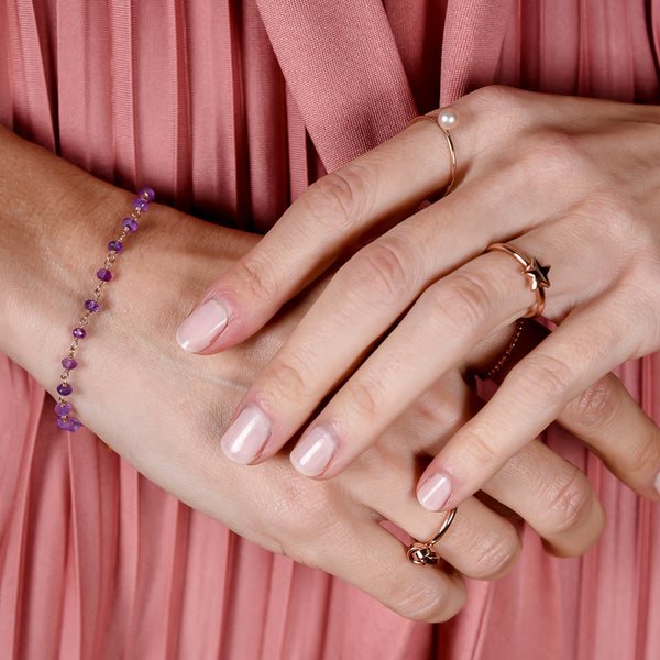 Amethyst Rosary Chain Bracelet