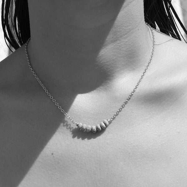 Silver Turquoise Linea Necklace