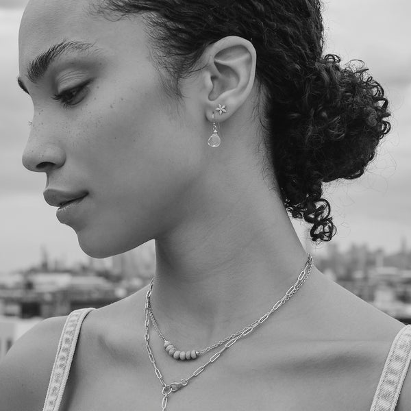 Silver Turquoise Linea Necklace