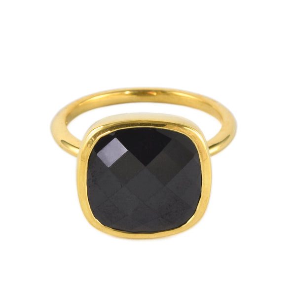 Gold and Black Spinel Influence Ring