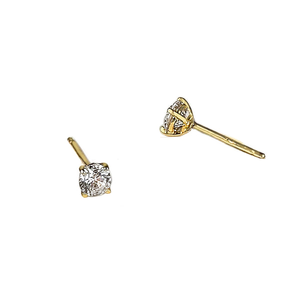 Petite Solitaire Stud Earrings