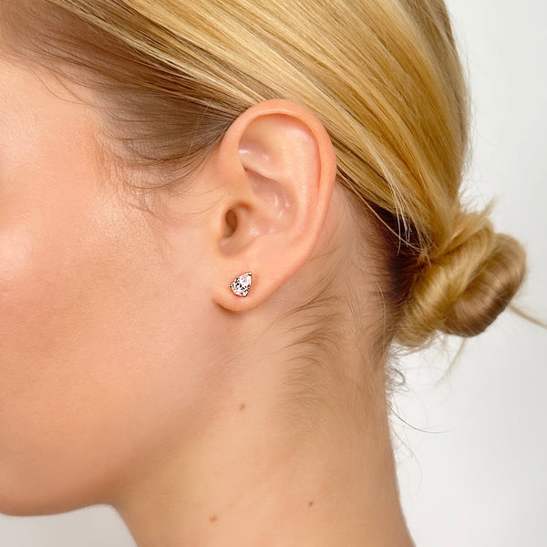 Pear Shape Solitaire Stud Earrings