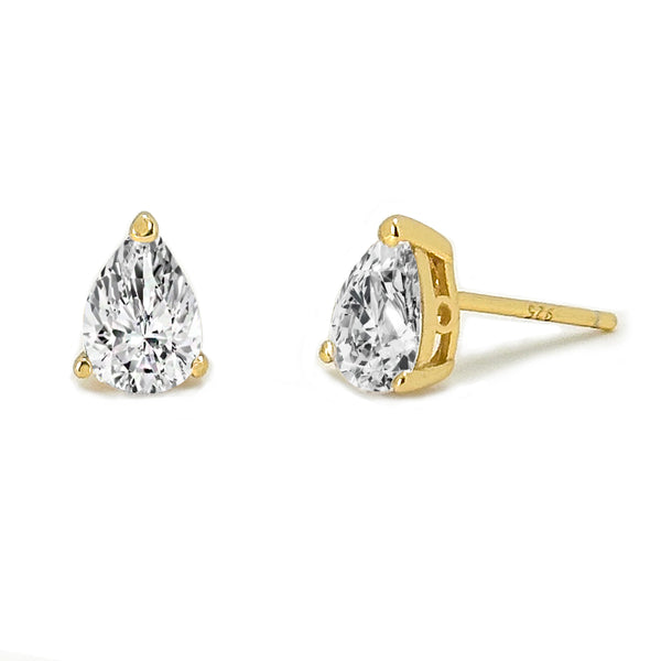 Pear Shape Solitaire Stud Earrings