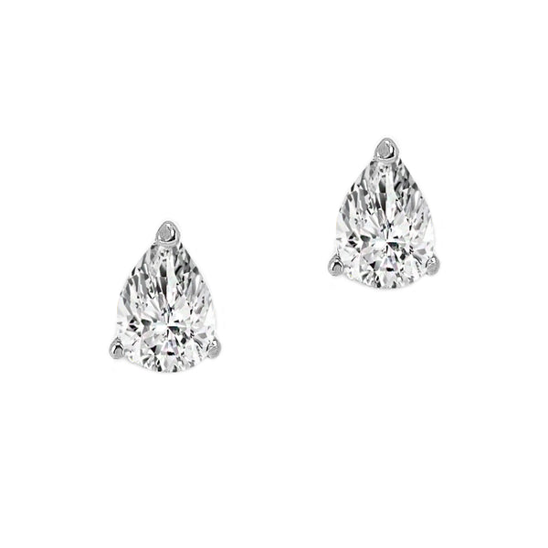 Pear Shape Solitaire Stud Earrings