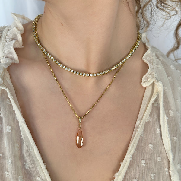 Charlotte Bezel Set Necklace