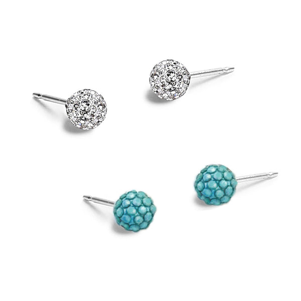 Dagen Starlight and Turquoise Sparkle Stud Set