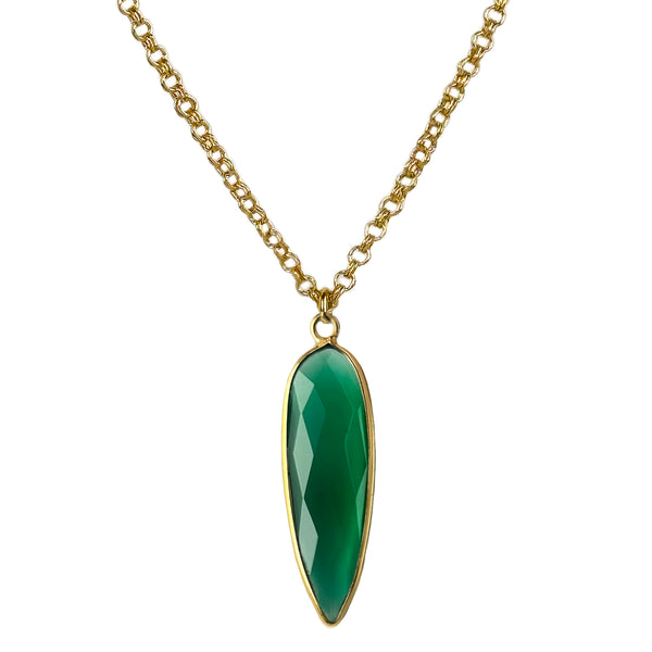 Emerald Agate Spear Pendant