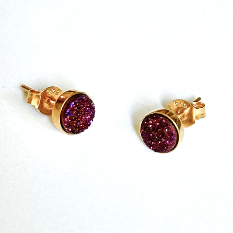 Gold Plum Sparkle Studs