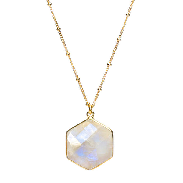 Moonstone Hex Pendant