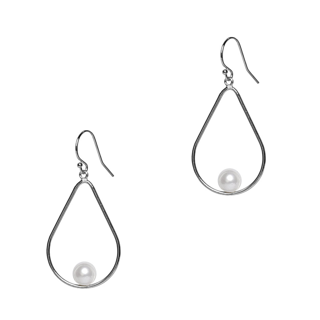 Floating Pearl Teardrop Earrings
