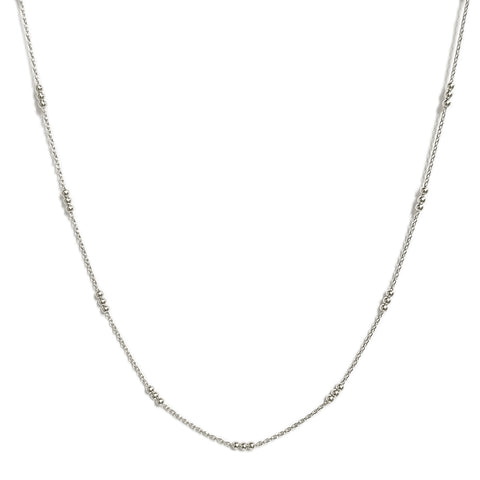 Silver Beaded Trio Chain Necklace