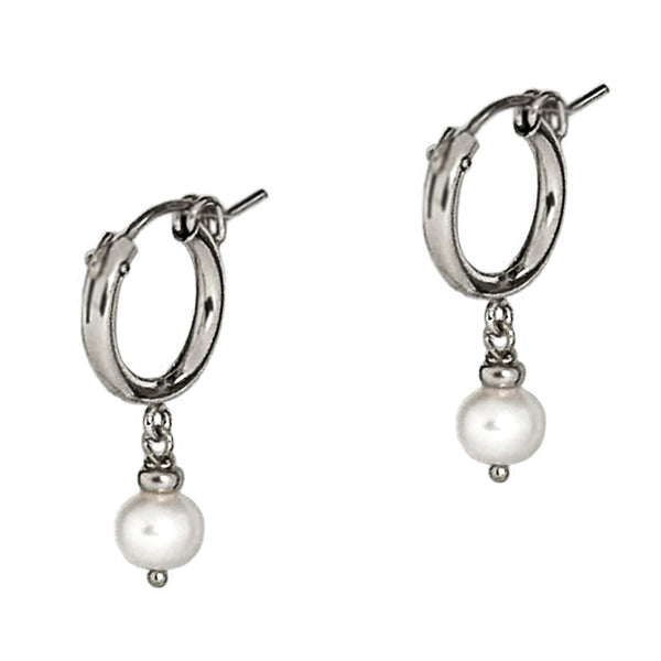 Classic Pearl Hoops