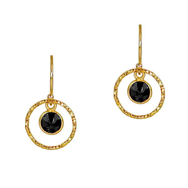 Black Onyx Satellite Earrings