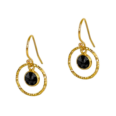 Black Onyx Satellite Earrings