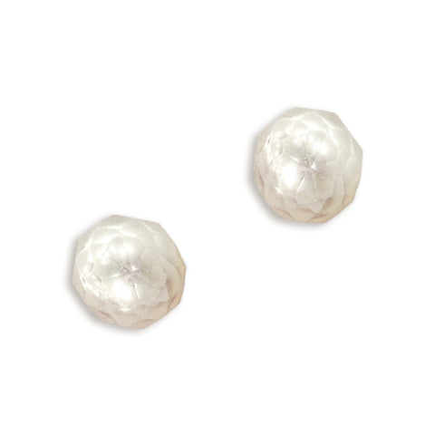 Marella Faceted Button Pearl Studs