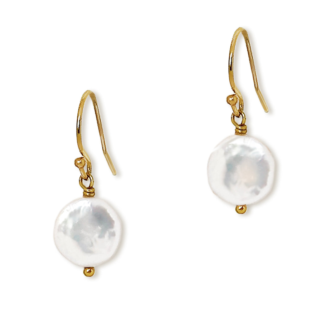 Gloria Mini Coin Pearl Earrings