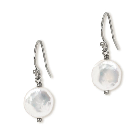 Gloria Mini Coin Pearl Earrings