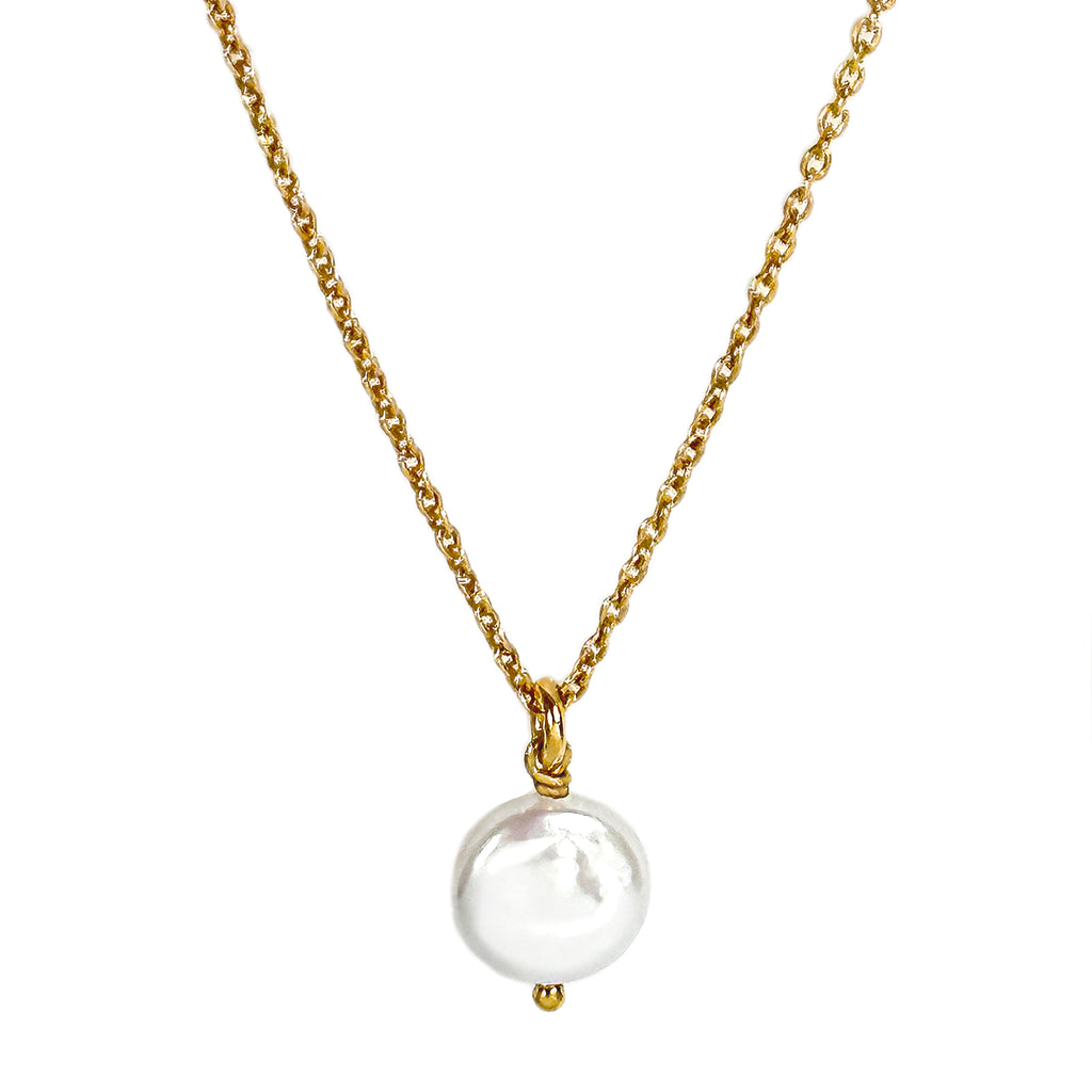 Gloria Mini Coin Pearl Pendant