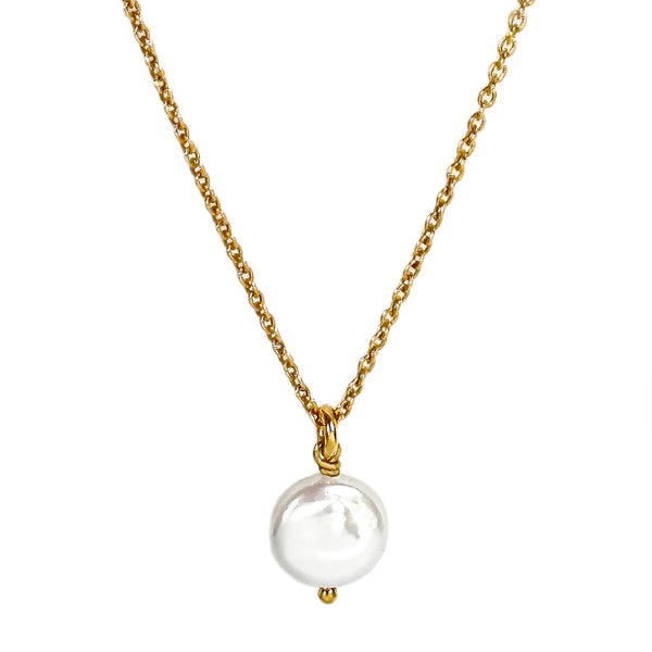 Gloria Mini Coin Pearl Pendant