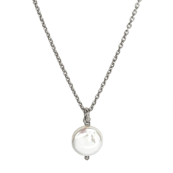 Gloria Mini Coin Pearl Pendant